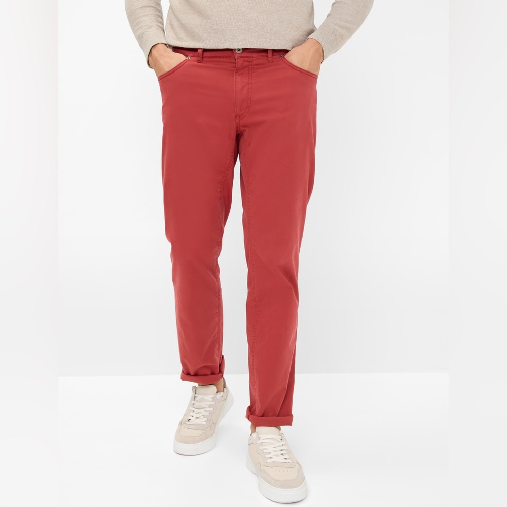 Brax Cooper Fancy Regular Fit Red Pants Size 34
